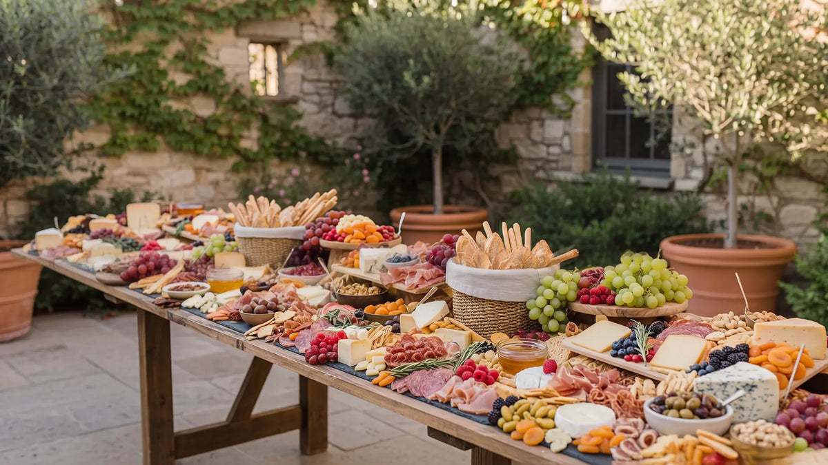 Charcuterie board and grazing table spread by Fork and Flare in Orange County