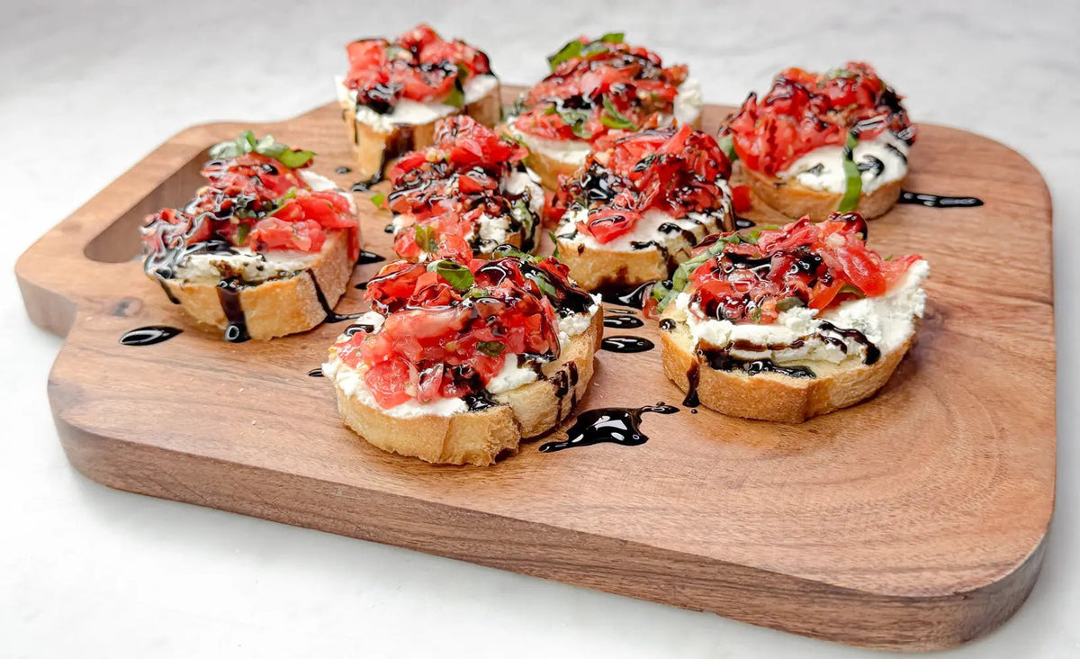 Fresh Bruschetta Canapés for cocktail hours and weddings in Orange County | Fork and Flare