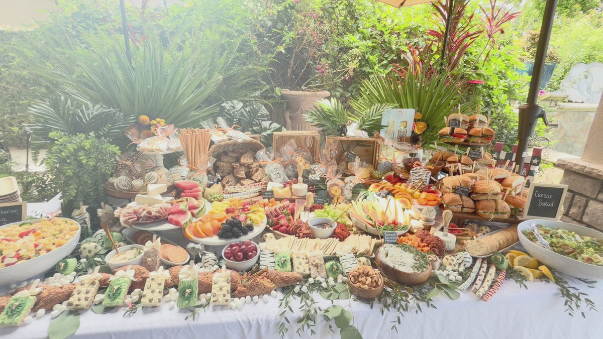 Jungle Graze Video | Baby Shower Catering in Orange County: Charcuterie Grazing Tables